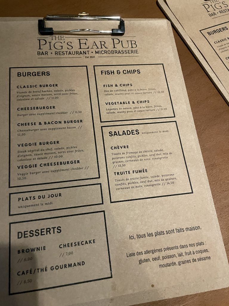 Pig'ears pub in PLOËRMEL